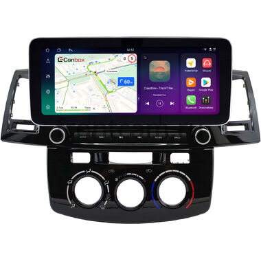 Toyota Fortuner, Hilux 7 2004-2015 (с кондиционером или климат-контролем) 12.3 дюйма Canbox PRO-Line 4341-0396 на Android 13 (4G-SIM, 6/128, DSP, QLed) Mercedes Style