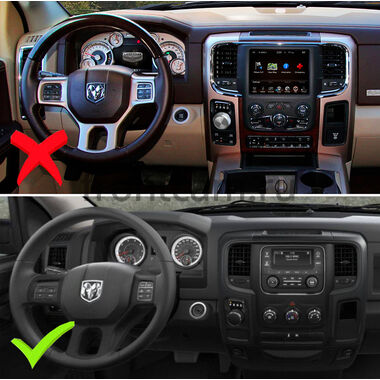 Dodge RAM 4 (DS, DJ) 2013-2023 (для авто без NAVI) Canbox M-Line (Tesla style) 9.7 дюймов 2/32 5620-1312-178 на Android 10 (4G-SIM, DSP, QLed)