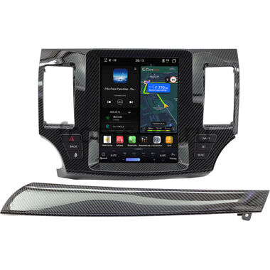Mitsubishi Lancer 10 2007-2017 (карбон) Canbox H-Line (Tesla style) 9.7 дюймов 6/128 6623-1312-192 на Android 14 (4G-SIM, DSP, QLed)