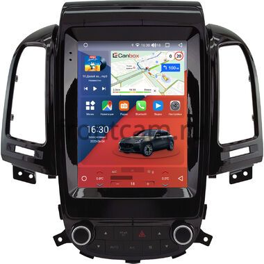 Hyundai Santa Fe 2 2005-2012 (глянцевая, авто с климат контролем) Canbox PRO-Line (Tesla style) 9.7 дюймов 12/256 7884-1312-296 на Android 13 (4G-SIM, DSP, QLed)