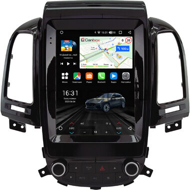 Hyundai Santa Fe 2 2005-2012 (глянцевая, авто с климат контролем) Canbox M-Line (Tesla style) 9.7 дюймов 4/64 5622-1312-296 на Android 10 (4G-SIM, DSP, QLed)