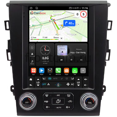 Ford Mondeo 5 2014-2022, Fusion 2 (North America) 2012-2016 (для авто с климат-контролем) Canbox (Tesla style) 9.7 дюймов 4/64 GTR096-1312-305 на Android 10 (QLed, DSP, CarPlay)