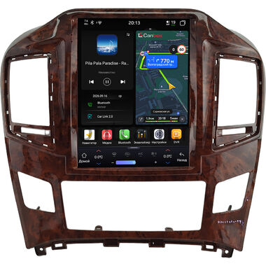 Hyundai Grand Starex, H1 2 2015-2021 (под дерево) Canbox H-Line (Tesla style) 9.7 дюймов 6/128 6623-1312-333 на Android 14 (4G-SIM, DSP, QLed)