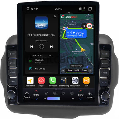 Jeep Renegade 2014-2025 Canbox H-Line 6612-9-629 на Android 14 (4G-SIM, 4/64, DSP, QLed, Tesla)