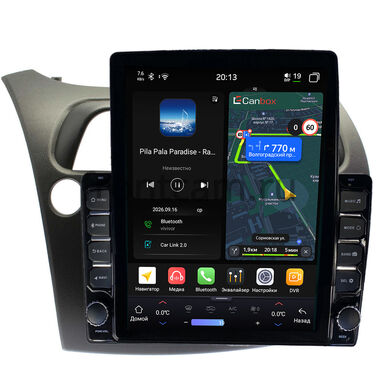 Honda Civic 8 5D 2005-2012 (левый руль, хэтчбэк) Canbox H-Line 6613-9-HO107N на Android 14 (4G-SIM, 6/128, DSP, QLed, Tesla)