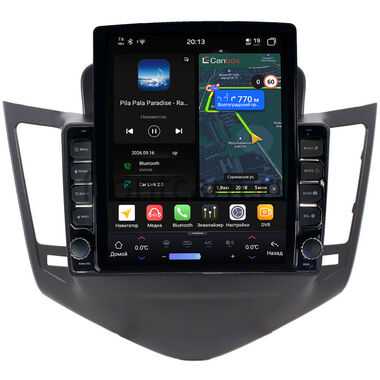 Chevrolet Cruze 2008-2012 (черная) Canbox H-Line 6612-9010 на Android 14 (4G-SIM, 4/64, DSP, QLed, Tesla)