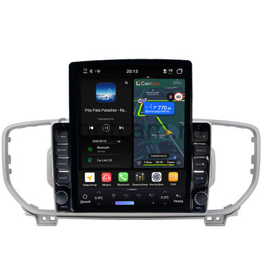 Kia Sportage 4 2015-2018 (серебряная, для авто с камерой) Canbox H-Line 6613-9043 на Android 14 (4G-SIM, 6/128, DSP, QLed, Tesla)