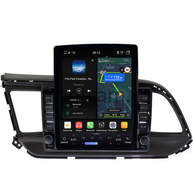 Hyundai Elantra 6 (AD) 2018-2020 (черная) Canbox H-Line 6612-9207 на Android 14 (4G-SIM, 4/64, DSP, QLed, Tesla)