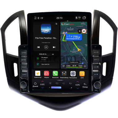 Chevrolet Cruze 2012-2016 (черная, глянцевая) Canbox H-Line 6612-9-425 на Android 14 (4G-SIM, 4/64, DSP, QLed, Tesla)