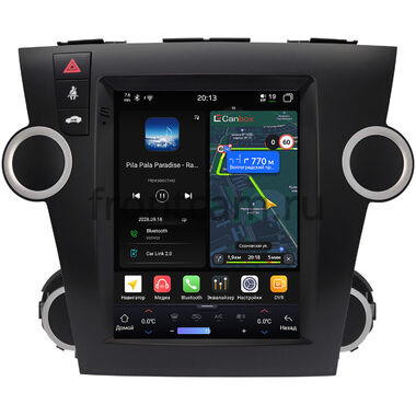 Toyota Highlander (U40) 2007-2013 (для авто без JBL) Canbox H-Line (Tesla style) 9.7 дюймов 4/64 6622-1312-136 на Android 14 (4G-SIM, DSP, QLed)