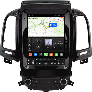 Hyundai Santa Fe 2 2005-2012 (глянцевая, авто с климат контролем) Canbox (Tesla style) 9.7 дюймов 4/64 GTR096-1312-296 на Android 10 (QLed, DSP, CarPlay)