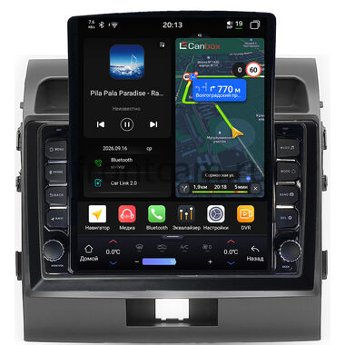 Toyota Land Cruiser 200 2007-2015 (Тип D, для авто без NAVI, черная матовая) Canbox H-Line 6612-10-010-1 на Android 14 (4G-SIM, 4/64, DSP, QLed, Tesla)