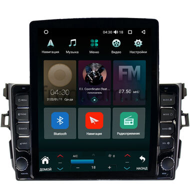 Toyota Corolla (E150) (2006-2013) (черная, без воздуховодов) Canbox H-Line 5612-9094 на Android 10 (4G-SIM, 4/64, DSP, QLed, Tesla)